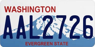 WA license plate AAL2726
