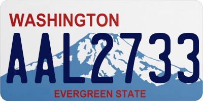 WA license plate AAL2733
