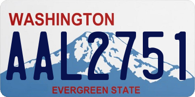 WA license plate AAL2751