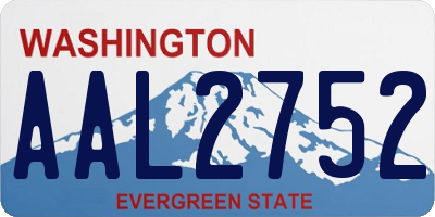 WA license plate AAL2752