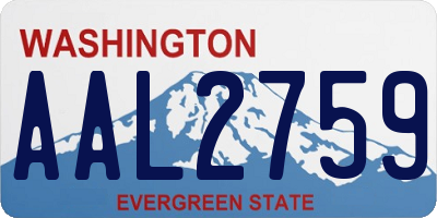 WA license plate AAL2759