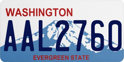 WA license plate AAL2760