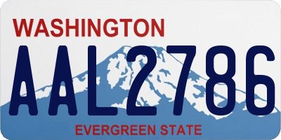 WA license plate AAL2786