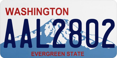 WA license plate AAL2802