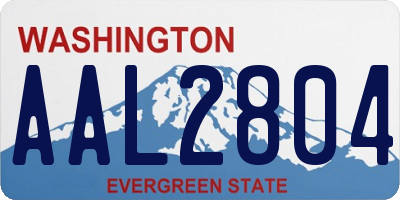 WA license plate AAL2804