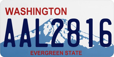 WA license plate AAL2816