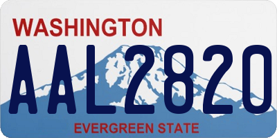 WA license plate AAL2820
