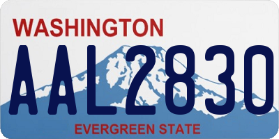 WA license plate AAL2830