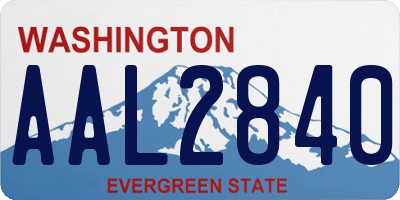 WA license plate AAL2840