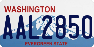 WA license plate AAL2850