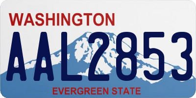 WA license plate AAL2853