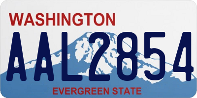 WA license plate AAL2854