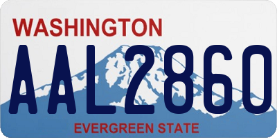 WA license plate AAL2860