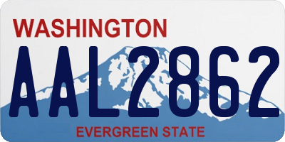 WA license plate AAL2862