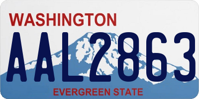 WA license plate AAL2863
