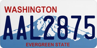 WA license plate AAL2875