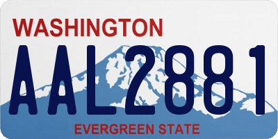 WA license plate AAL2881
