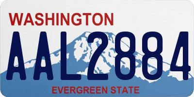 WA license plate AAL2884