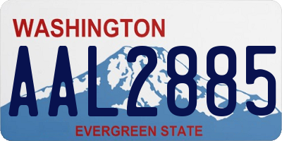 WA license plate AAL2885