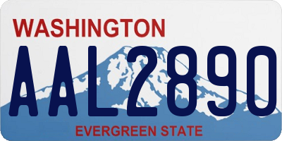 WA license plate AAL2890