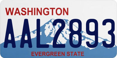 WA license plate AAL2893