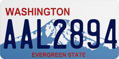 WA license plate AAL2894