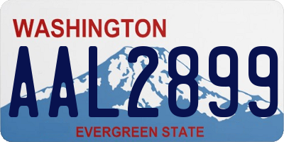 WA license plate AAL2899