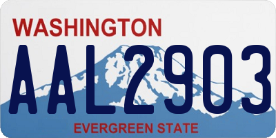 WA license plate AAL2903