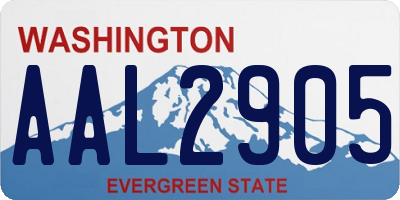 WA license plate AAL2905