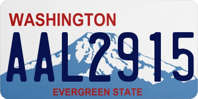 WA license plate AAL2915