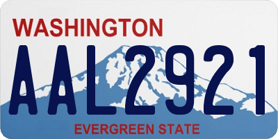 WA license plate AAL2921