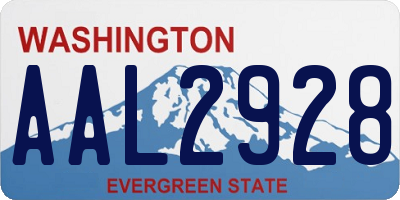WA license plate AAL2928