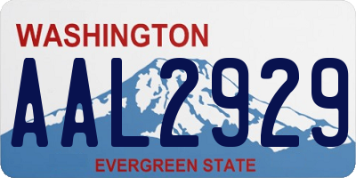 WA license plate AAL2929