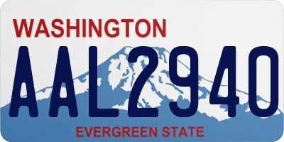 WA license plate AAL2940