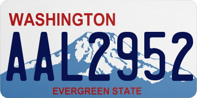 WA license plate AAL2952