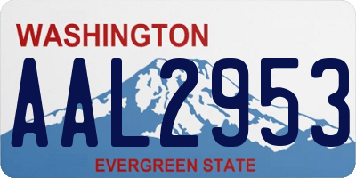 WA license plate AAL2953