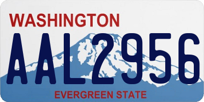 WA license plate AAL2956