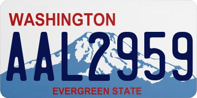 WA license plate AAL2959