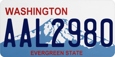 WA license plate AAL2980
