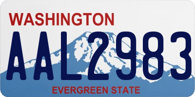 WA license plate AAL2983