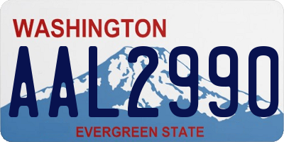 WA license plate AAL2990