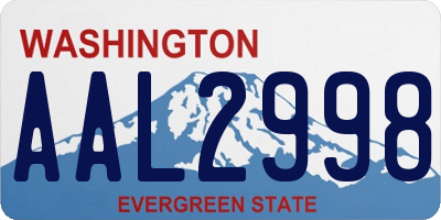 WA license plate AAL2998