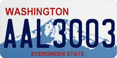 WA license plate AAL3003