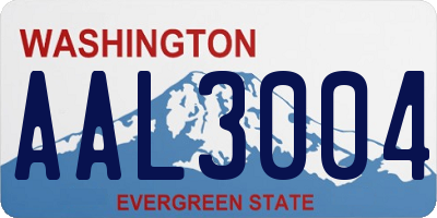WA license plate AAL3004