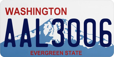 WA license plate AAL3006