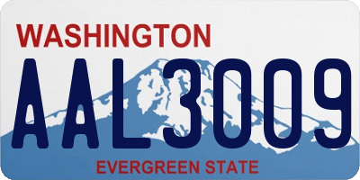 WA license plate AAL3009