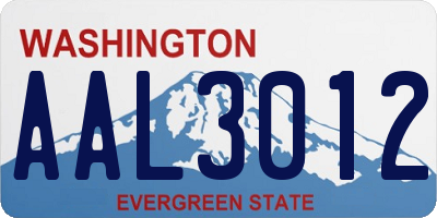 WA license plate AAL3012