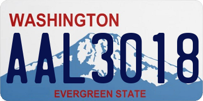 WA license plate AAL3018