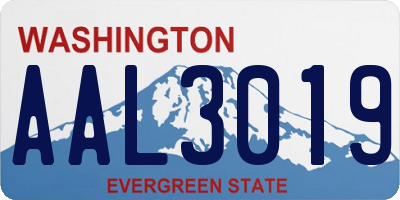WA license plate AAL3019