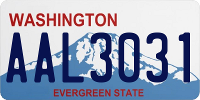 WA license plate AAL3031